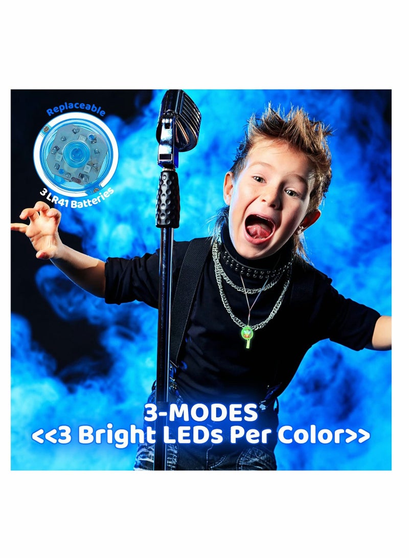 SYOSI 40 Pieces Glow Whistles LED Light Up Whistle with Lanyard Necklace for Glow in the Dark Party Favors Birthday Party Supplies Goodie Bag Fillers, Random Color  - Image 3