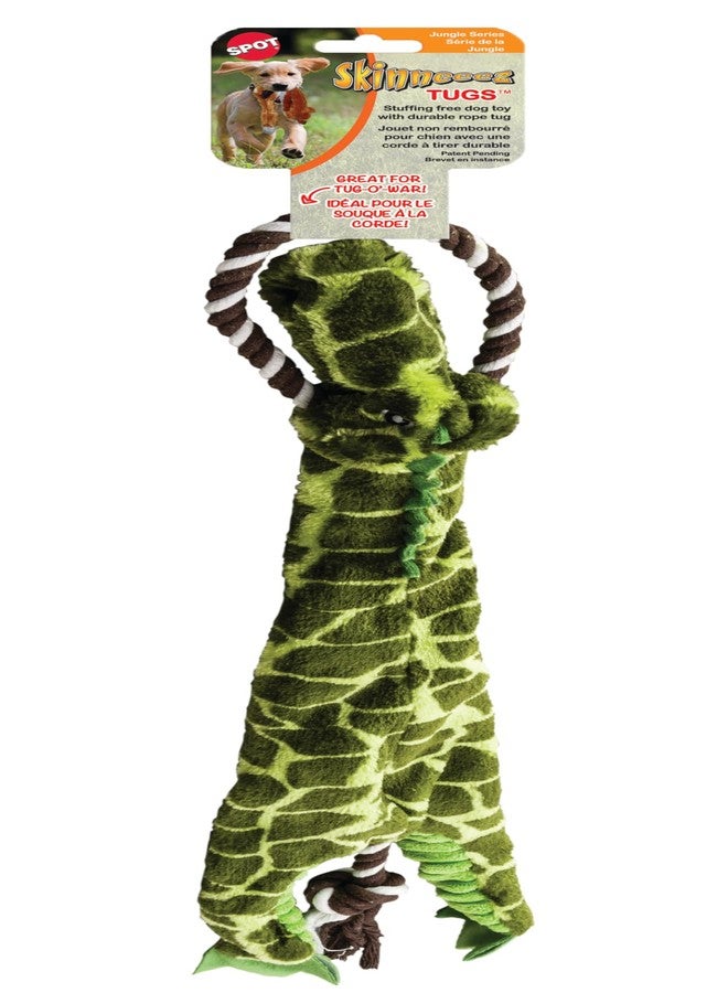 SPOT Skinneeez Tugs Jungle Dog Toy - Rope Design for Extra Strength, with Squeaker & Crinkle, Stuffingless Design for Strong Chewers, Tug Toy for Medium to Large Puppies & Dogs - 23in, Style May Vary - Image 1
