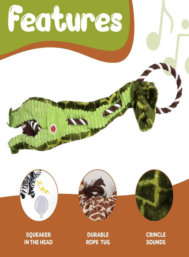 SPOT Skinneeez Tugs Jungle Dog Toy - Rope Design for Extra Strength, with Squeaker & Crinkle, Stuffingless Design for Strong Chewers, Tug Toy for Medium to Large Puppies & Dogs - 23in, Style May Vary - Image 2