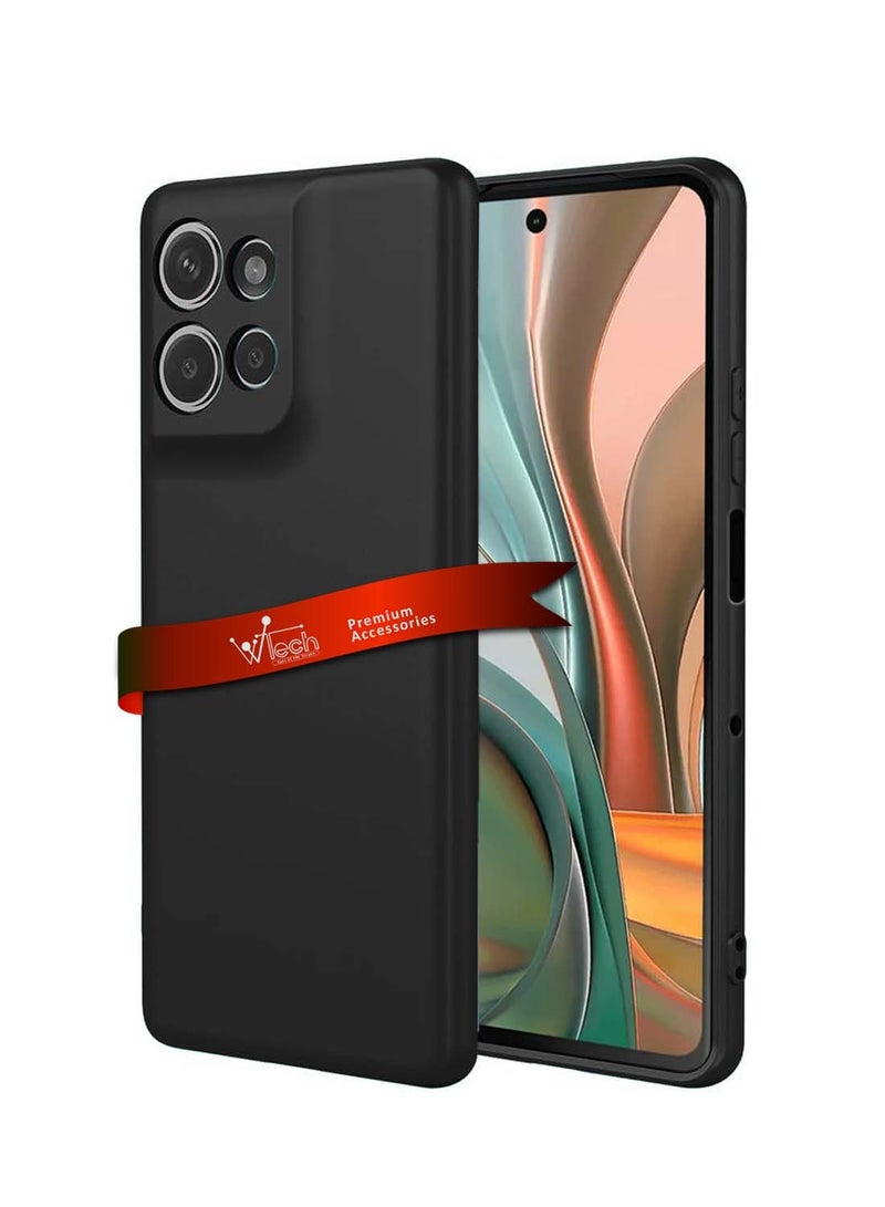 Wtech Motorola Moto G75 5G 2024 Premium Soft Liquid Silicone Case Cover - Black - Image 1