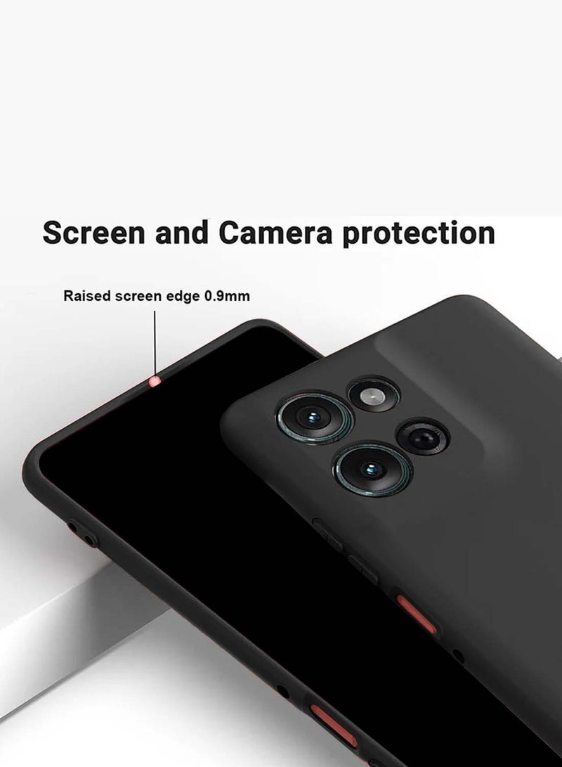 Wtech Motorola Moto G75 5G 2024 Premium Soft Liquid Silicone Case Cover - Black - Image 2