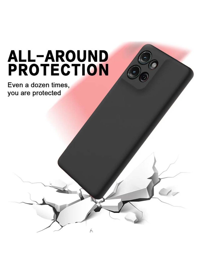 Wtech Motorola Moto G75 5G 2024 Premium Soft Liquid Silicone Case Cover - Black - Image 4