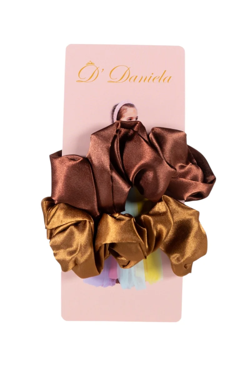 D'Daniela D' Daniela -Ana Silk Scrunchie Set of 2 - Multicolor