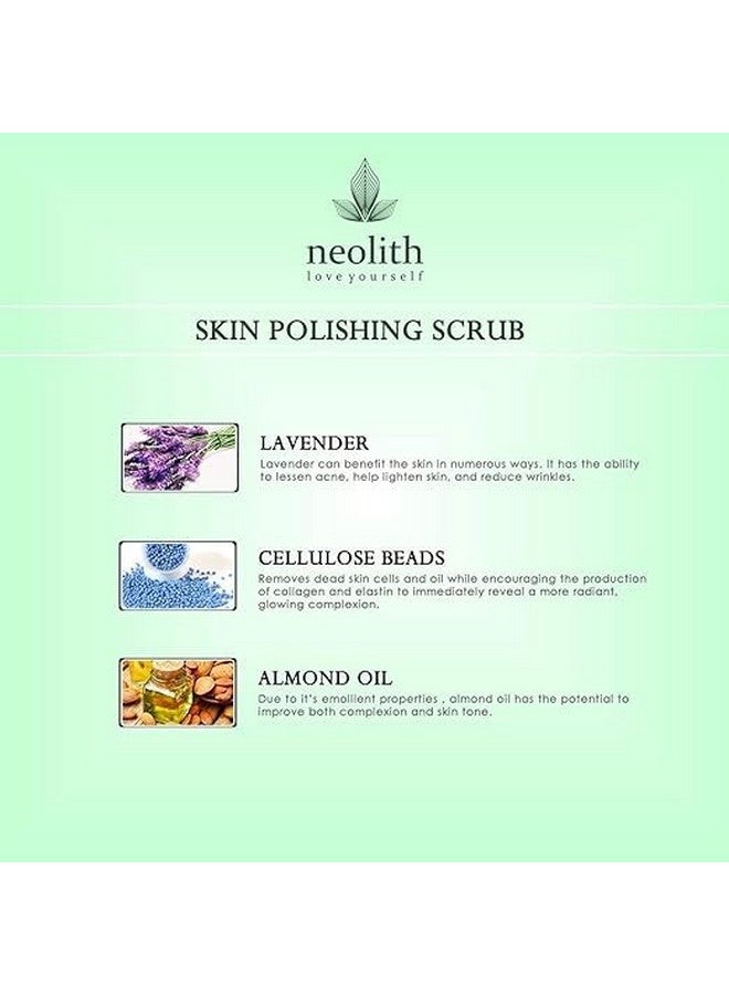 SHYRC Lavender Skin Polishing Face Scrub with Vitamin E and Almond oil (100gm) for Gentle Exfoliation and Tan Removal | Removes White heads, Black heads, Brightens skin, Removes excess oil | D Tan scrub, Lip scrub, Deep cleansing, Skin Revitalizing | For Dry/Normal Skin | Organic | Paraben, Silicon, Mineral oil & SLS Free | For Men & Women - Image 4