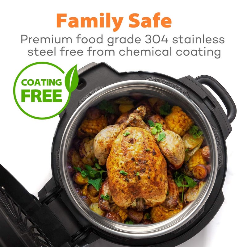 Sicheer Stainless Steel Inner Pot Replacement Insert Liner Accessory Compatible with Ninja Foodi 6.5 Quart - Image 5