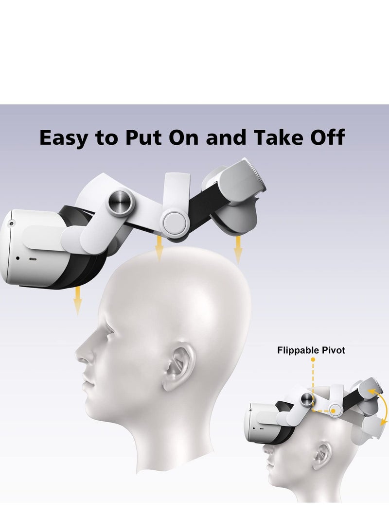 Head Strap for Oculus Quest 2, Comfort Elite Strap Replacement for Reduce Face ​Pressure, Enhanced Support in VR, Lightweight & Adjustable Strap Accessories for Meta/Oculus Quest2 - Image 4