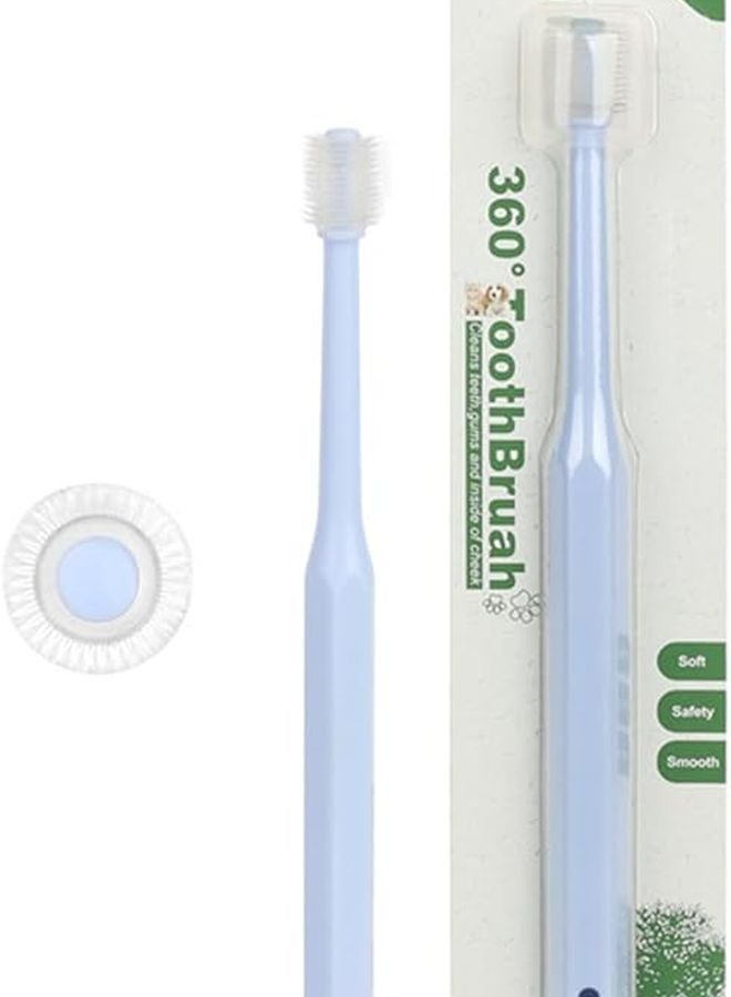 فرشاة أسنان 360 درجة للحيوانات الأليفة للكلاب والقطط بشعيرات السيليكون الناعمة - Image 2