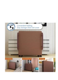 Golden Folding Bed, Portable Single Folding Bed, Office Adult Foldable Siesta Chair with adjustable Backrest, Multifunctional Hospital Escort Bed (Coffee)  - Image 5