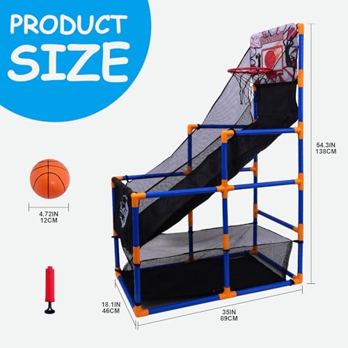 Nattork Arcade Basketball Game Set with 4 Balls and Hoop Kids Basketball Hoop Indoor Outdoor Sports Toy Gifts for Kids Boys Girls 38 Years Old Air Pump Included Ideal for Gifts - Image 5