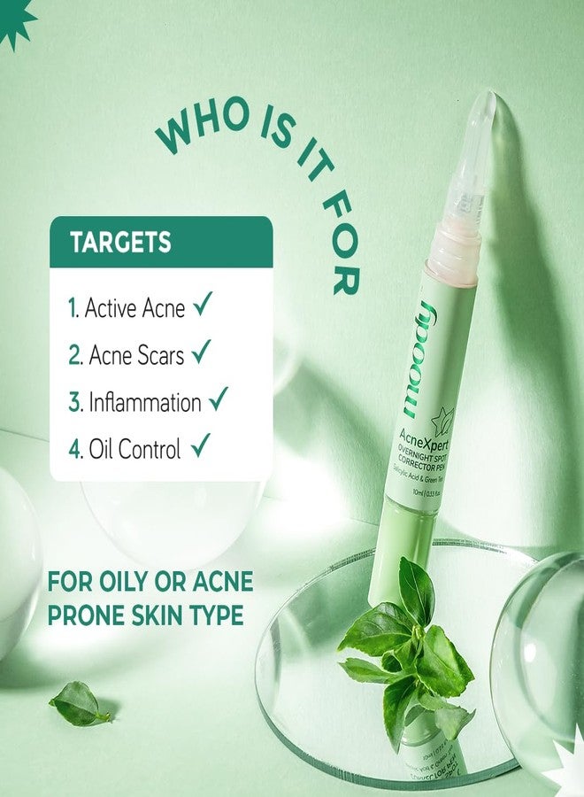 Moody Acnexpert Spot Corrector Pen with Salicylic Acid 0.3% & Green Tea | Acne Removal | Salicylic Acid Gel | For Active Acne & Pimples | Dries Out Active Acne For Women & Men | Safe on All Skin Type 10ml - Image 3