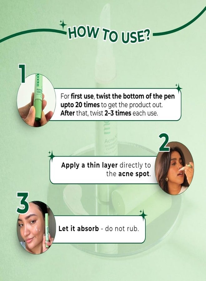 Moody Acnexpert Spot Corrector Pen with Salicylic Acid 0.3% & Green Tea | Acne Removal | Salicylic Acid Gel | For Active Acne & Pimples | Dries Out Active Acne For Women & Men | Safe on All Skin Type 10ml - Image 4