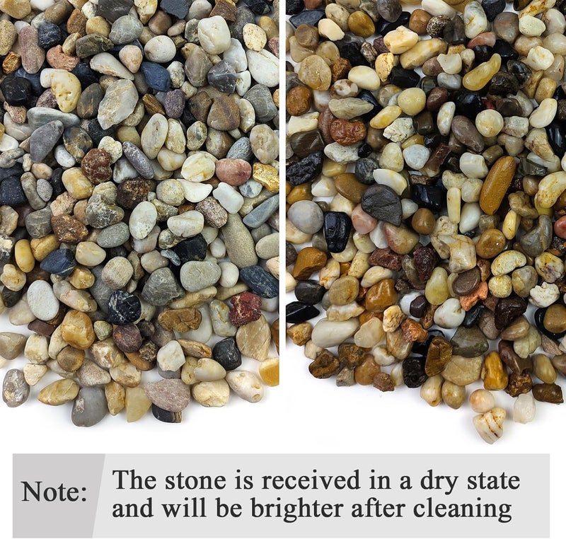 FANTIAN 20 lbs Pea Gravel Pebbles for Indoor Plants, 2/5 Inch Mixed Color River Rocks for Aquarium, Succulent, Vase, Bonsai, Garden, Plant Soil Cover and Outdoor Landscaping Rocks - Image 3