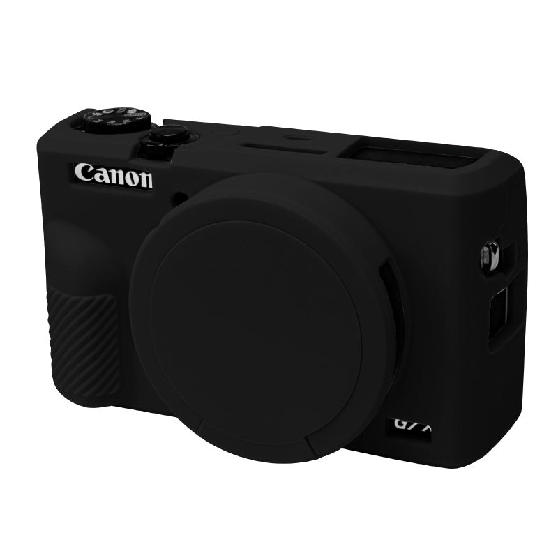 Easy Hood Case for Canon G7 X Mark III Camera,Silicone Cover,Classic Black