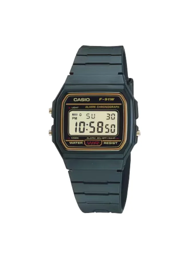 CASIO Men's Digital Display Watch With Gray Resin Strap - F-91WG-9QDF