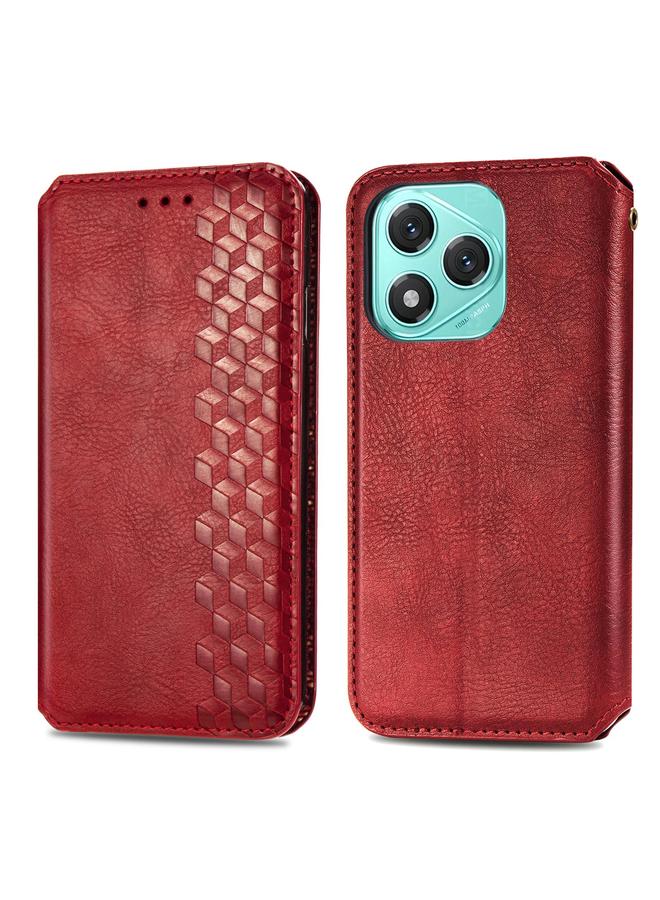 Green Tiger Case For Honor 400 Lite Cubic Grid Pressed Magnetic Leather Phone Case - Image 2