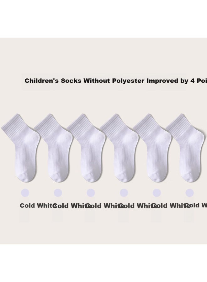 Cotton weapons Cotton Children's Anti-odor Socks For Boys And Girls Baby Mid-tube Socks Black And White Four Seasons Breathable Teenage Socks - Image 5