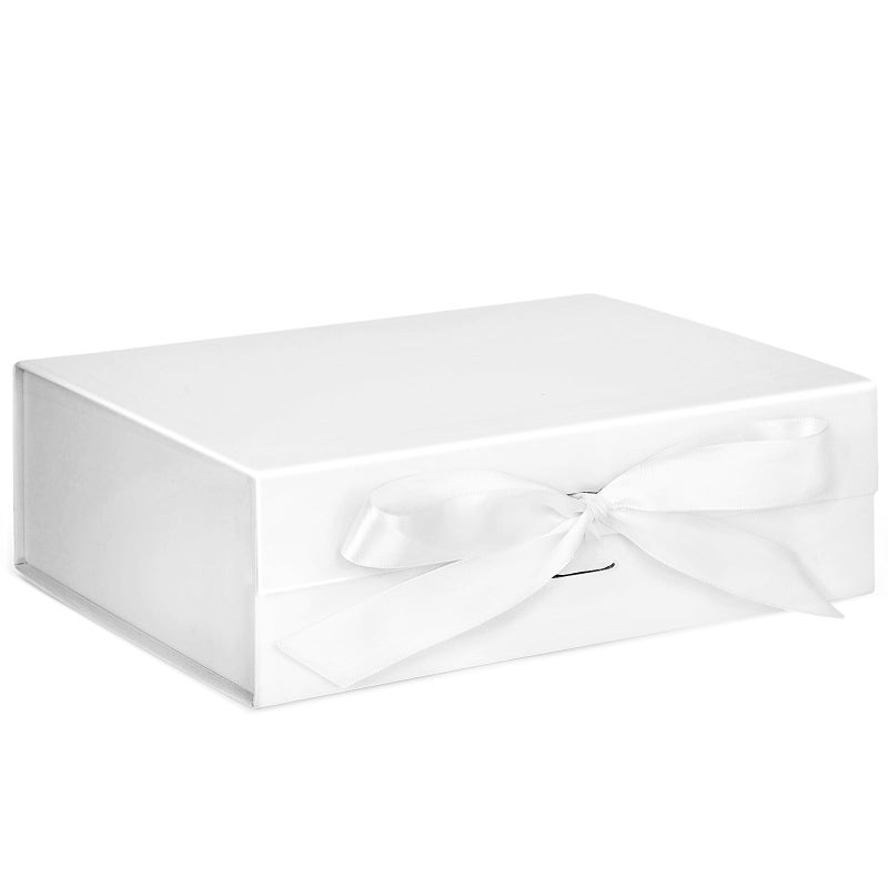 VGOODALL White Gift Box, 10.5 x 7.5 x 3.1 inches Gift Boxes For Presents With Lids and Magnetic Closure Collapsible For Bridesmaid Proposal, weddings, Anniversary Present - Image 1