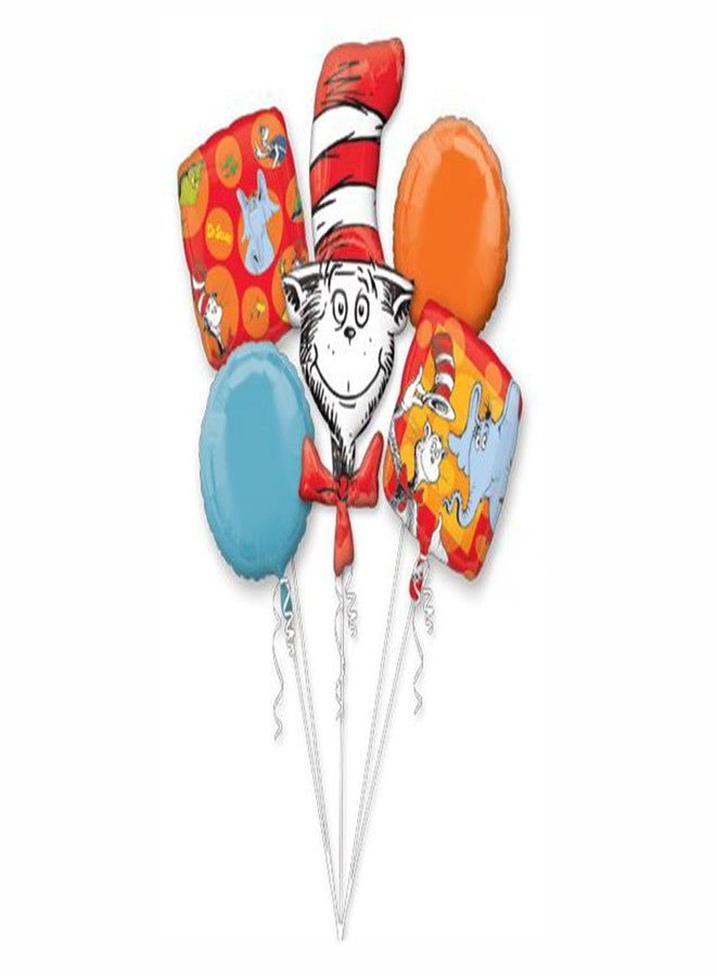 Artisan Owl Dr. Seuss Cat In The Hat Foil Party Balloon Bouquet - Image 1