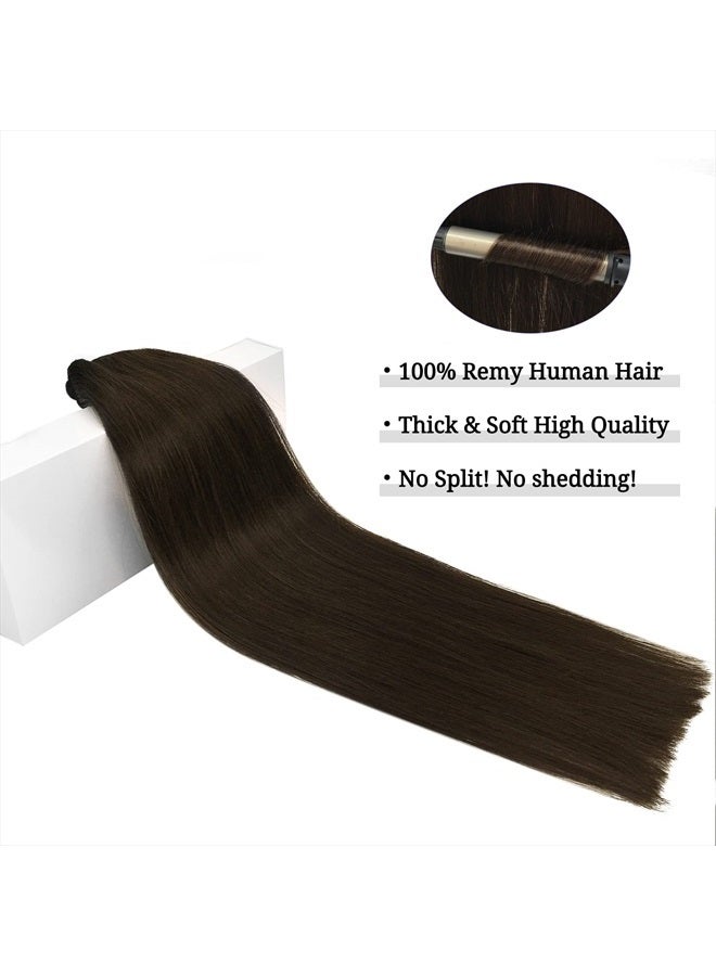 DOORES Hair Extensions Clip in Human Hair Dark Brown 18 Inch 120g 7pcs Real Hair Extensions Straight Remy Clip in Human Hair Extensions Thick - Image 5