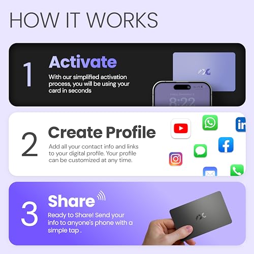 Nxt Cards Premium Business Card - NFC & QR Enabled - Blue - Digital Visiting Card - Just Tap to Share Contact - Smart Networking Card with Advanced NFC Technology - Image 4
