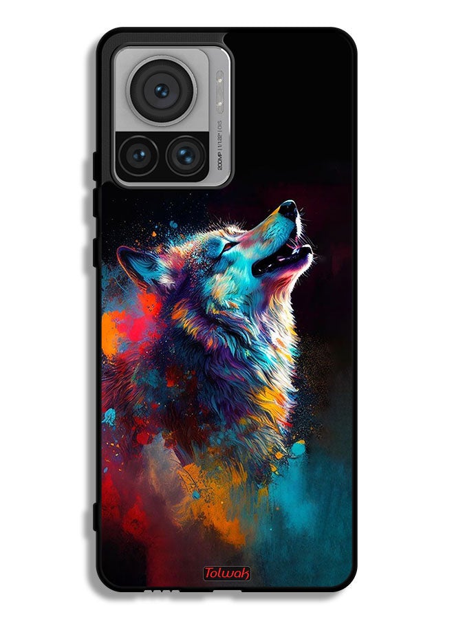 Tolwak Motorola Moto X30 Pro Protective Case Cover Wolf Colorful Art - Image 1