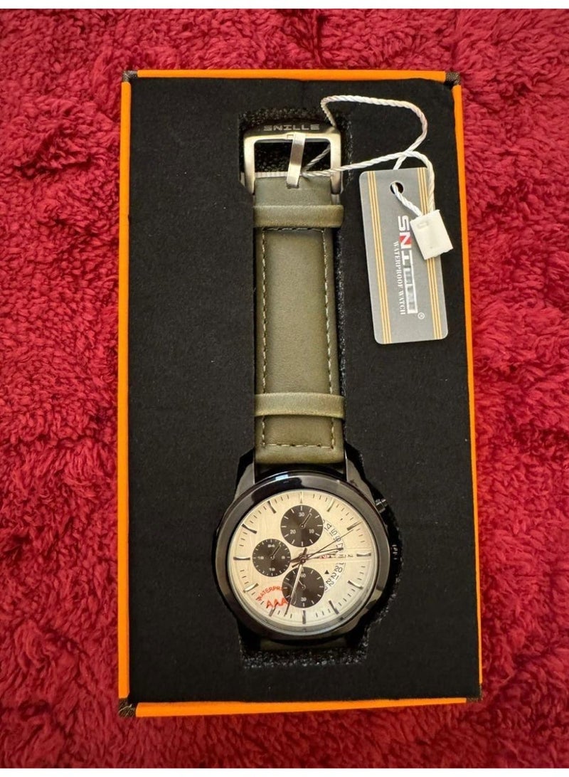 Contemporary Panda Dial Chronograph Men Watch