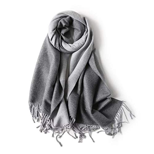 Jeelow Winter Pashmina Blanket Scarfs Shawls Wraps Open Front Poncho Cape For Women Wedding Evening Dresses (Grey Tone) - Image 1