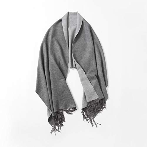 Jeelow Winter Pashmina Blanket Scarfs Shawls Wraps Open Front Poncho Cape For Women Wedding Evening Dresses (Grey Tone) - Image 4