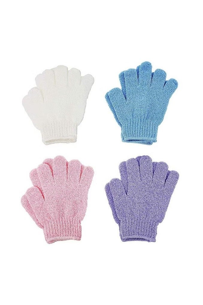 8 Pieces (4pairs) Exfoliating Gloves, Premium Scrub Wash Mitt for Shower, Spa, Massage and Body Scrubs, Spa Exfoliation Accessories for Men and Women (Multicolour) - Image 1