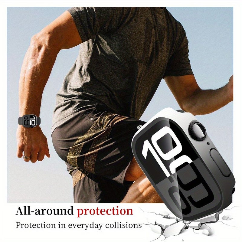 علبة زجاج مقسى لساعة Iwatch مقاس 40 ملم للسلسلة 4 و5 و6 وSE باللونين الأسود والأبيض - Image 3