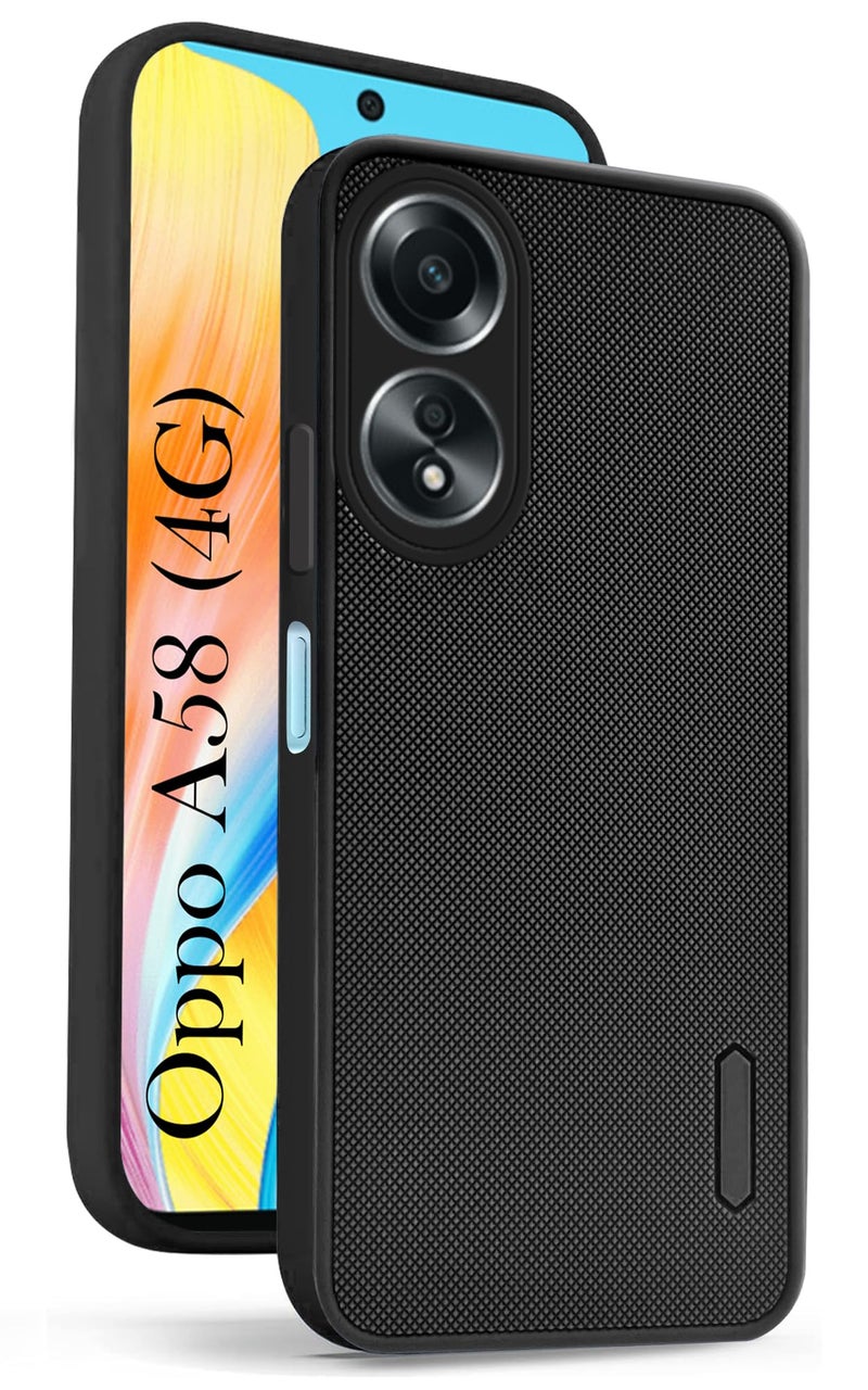 Jkobi Back Cover Case for Oppo A58 4G (Textured Grip Design | Camera Protetion | Slim and Light Weight | Soft Touch and Feel | Black) - Image 1