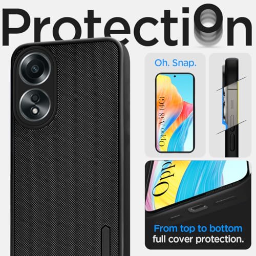 Jkobi Back Cover Case for Oppo A58 4G (Textured Grip Design | Camera Protetion | Slim and Light Weight | Soft Touch and Feel | Black) - Image 2