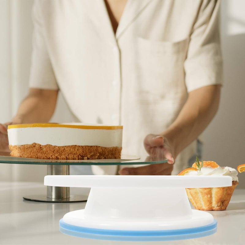 طاولة كيك دوارة بتصميم غير قابل للانزلاق ودوران سلس، أداة خبز مناسبة لجميع المستويات - Image 5