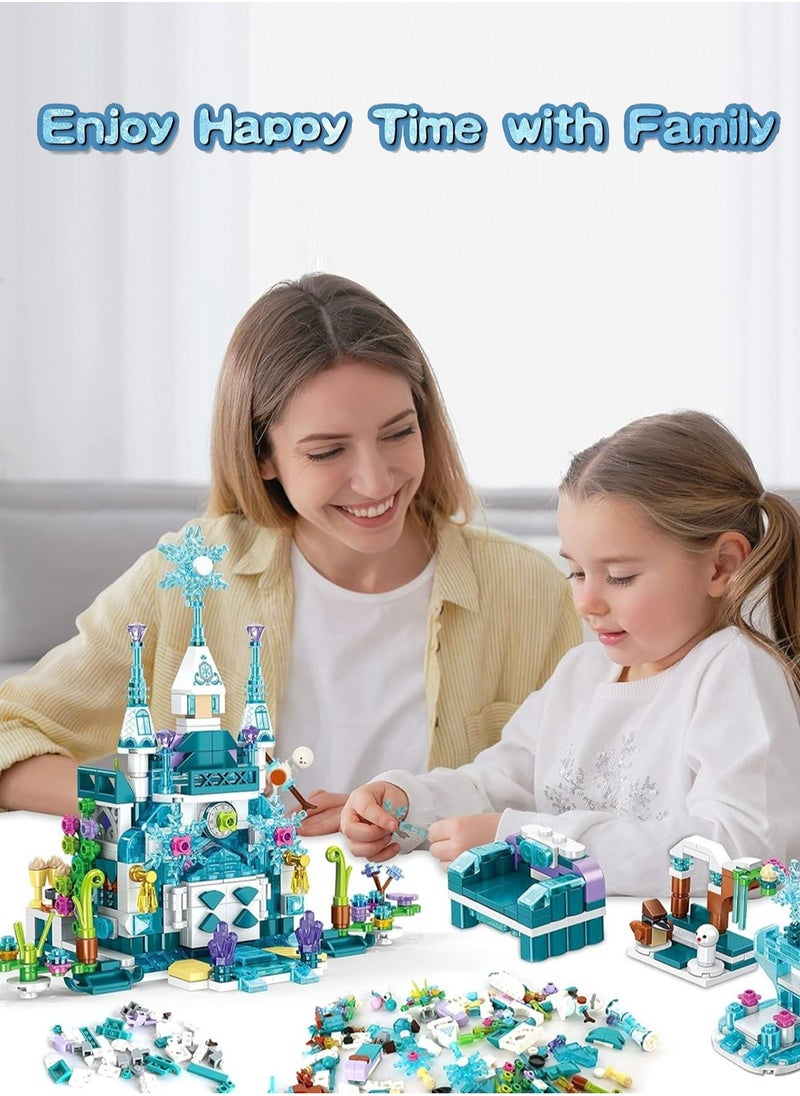 LOOPITYS 554 pieces of girls' building block sets, Snow Princess Castle girls' toys, children's STEM building block toys, and educational building toy gifts for little girls  - Image 4