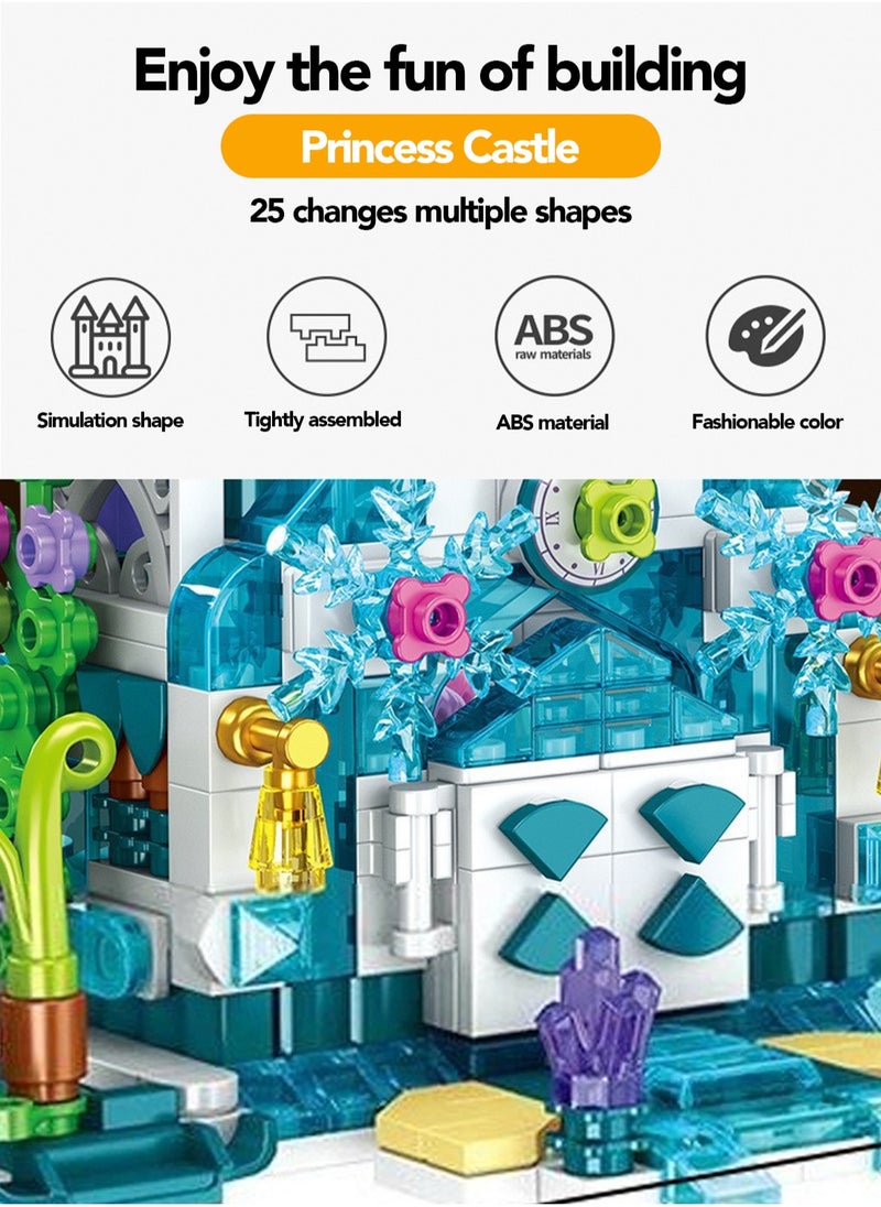 LOOPITYS 554 pieces of girls' building block sets, Snow Princess Castle girls' toys, children's STEM building block toys, and educational building toy gifts for little girls  - Image 5