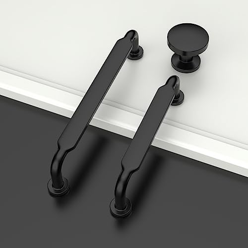 Amerdeco 10 Pack Matte Black Cabinet Pulls 5 Inch(128mm) Hole Centers Kitchen Cabinet Handles Solid Zinc Alloy Cabinet Hardware Drawer Pulls ZH0051 - Image 3