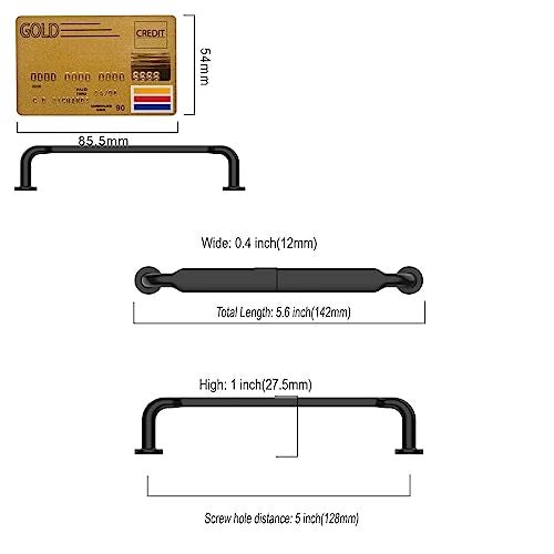 Amerdeco 10 Pack Matte Black Cabinet Pulls 5 Inch(128mm) Hole Centers Kitchen Cabinet Handles Solid Zinc Alloy Cabinet Hardware Drawer Pulls ZH0051 - Image 5