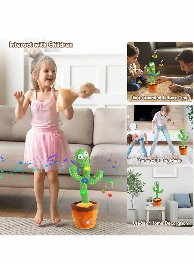 NIBEMINENT Kids Dancing Talking Cactus Toys for Baby Boys and Girls, Sunny Toy Electronic Plush Singing, Record Repeating What You Say with 120 Songs LED Lighting Home Decor - Image 4