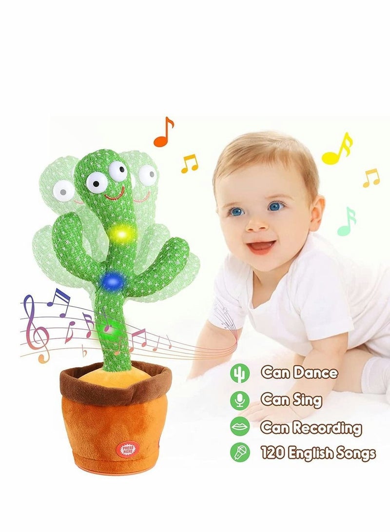 NIBEMINENT Kids Dancing Talking Cactus Toys for Baby Boys and Girls, Sunny Toy Electronic Plush Singing, Record Repeating What You Say with 120 Songs LED Lighting Home Decor - Image 2