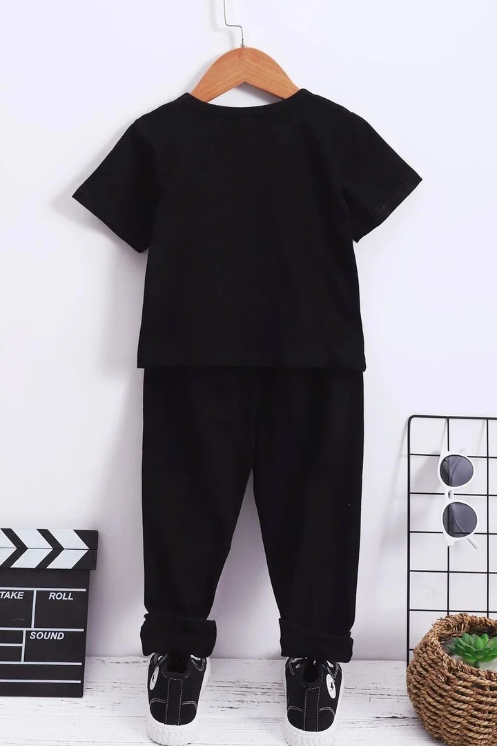 ONLYTRENDWEAR Kids Nasa Bottom - Top Tracksuit Set 3-4 Years Old Black