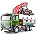 HAPYAD Timber Logging Truck Toy Metal Cab Friction Powered Log Truck with Fully Functioning Loading Crane and 3 Loadable Trunks Construction Playset for Boys Kids 112 - Image 4