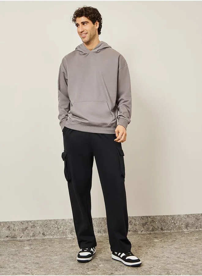 Styli Oversized Back City Print Fleece Hoodie