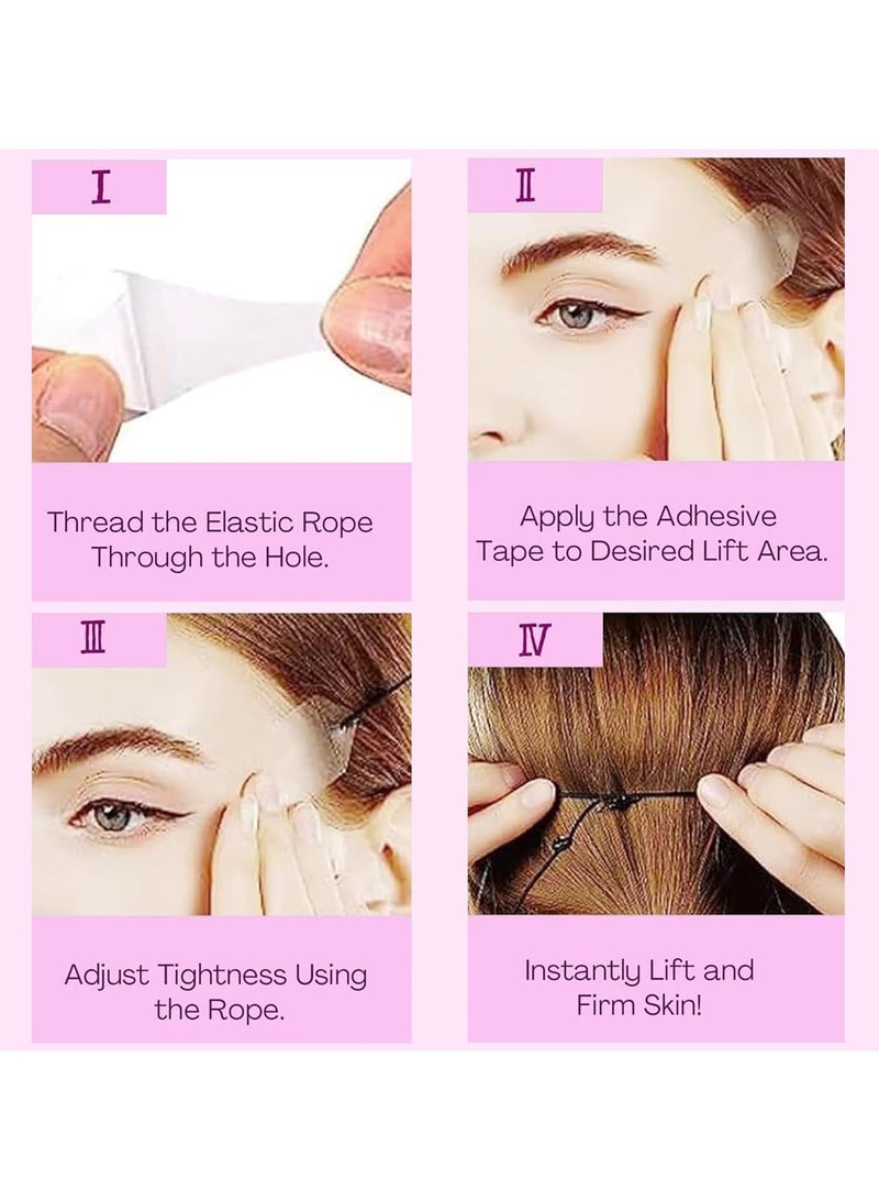 ATRJSZ 60 Pcs Face Lifting Tape With 8 Pcs Lift Rope Sets, Invisible Facial, Double Chin, Neck And Eye Lift Tape For Fast Lifting, Quick Wrinkle Removal For Women Face Beauty - Image 5
