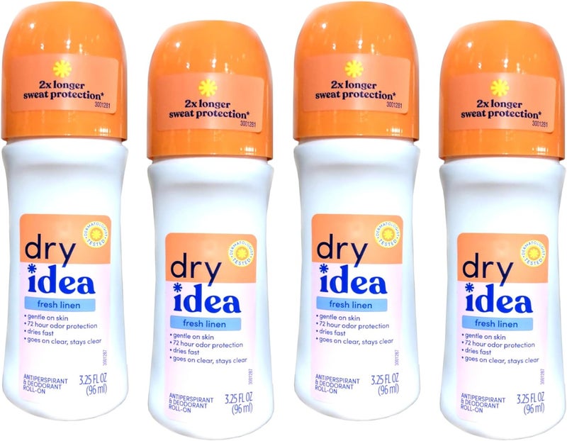 Dry Idea Fresh Linen Roll-On Antiperspirant Deodorant - 3.25 Ounce (Pack of 4) - Image 1
