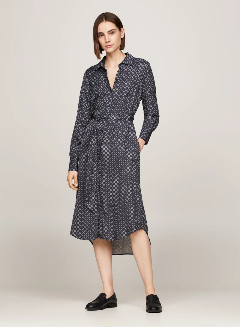 تومي هيلفيغر Printed Shirt Dress