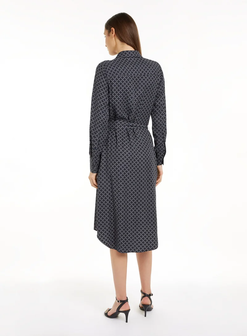تومي هيلفيغر Printed Shirt Dress