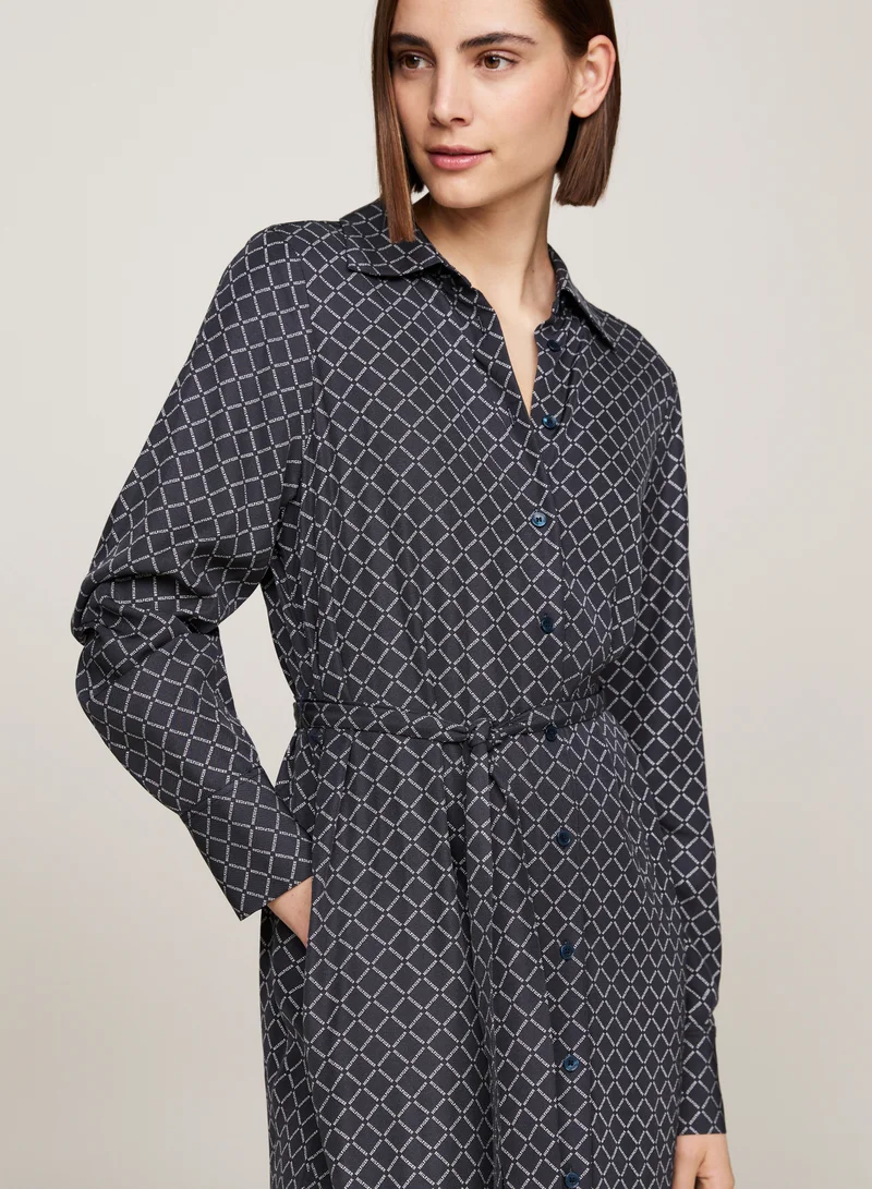 تومي هيلفيغر Printed Shirt Dress