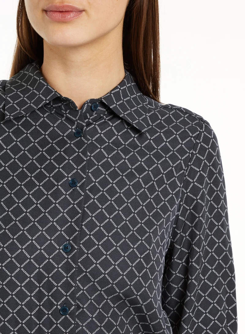 تومي هيلفيغر Printed Shirt Dress