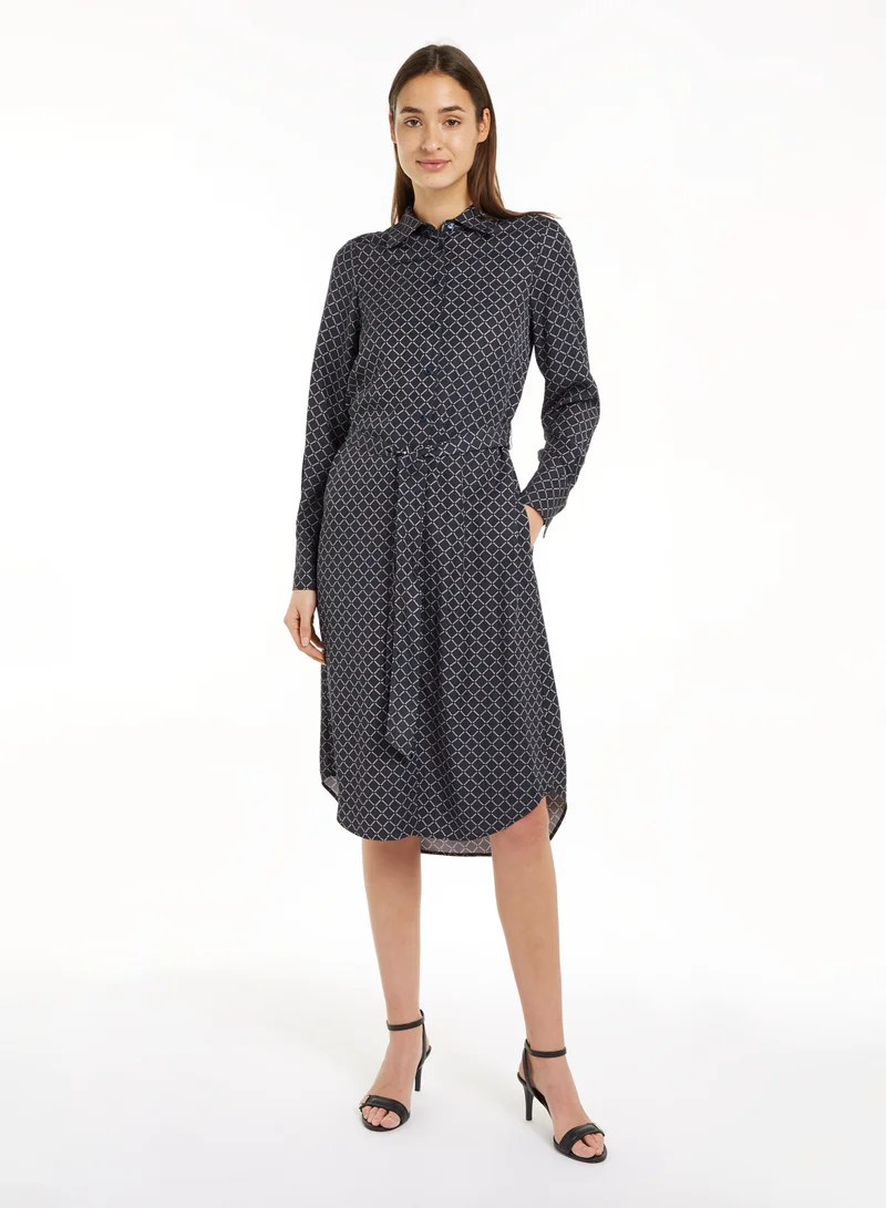 تومي هيلفيغر Printed Shirt Dress