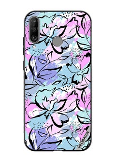 Protective Case Cover For Huawei P30 Lite Abstract Flowers Print Design Multicolour